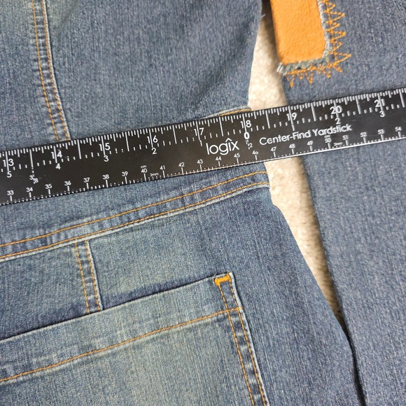 Vintage Fubu The Collection Denim jacket XL Tan Faux Leather Patchwork Jean‎ - Picture 12 of 13